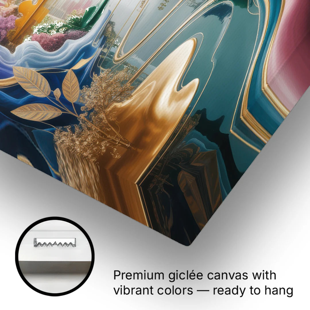 Ethereal Elegance Colorful Abstract - Canvas Wall Art - Gallery Wrap Corner