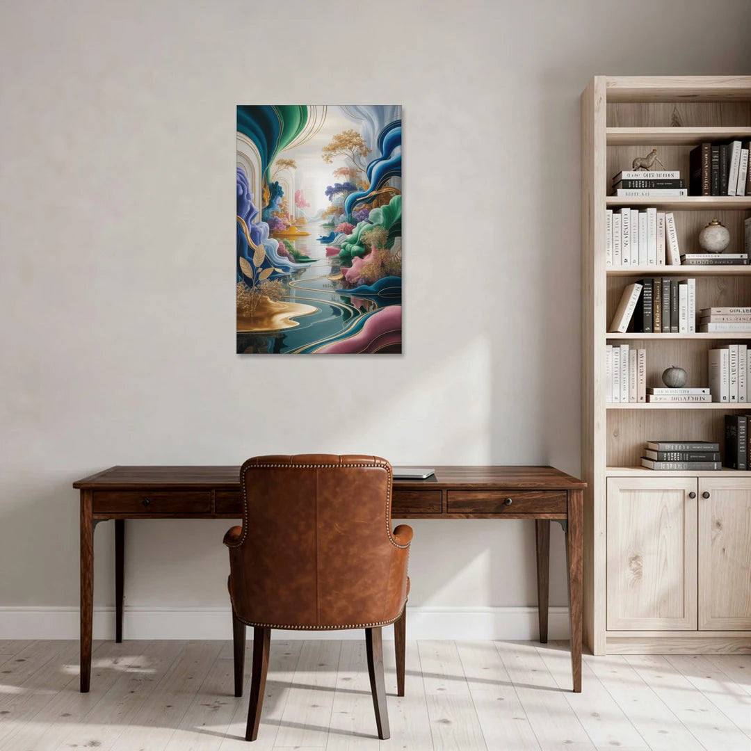 Ethereal Elegance Colorful Abstract - Canvas Wall Art - Office - 24x36