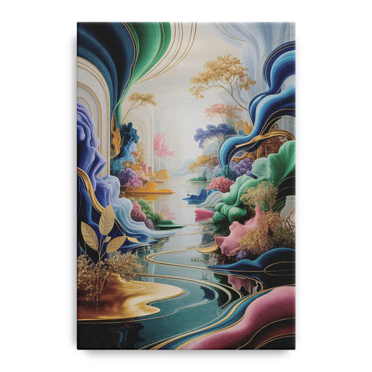 Ethereal Elegance Colorful Abstract - Canvas Wall Art