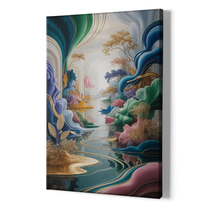 Ethereal Elegance Colorful Abstract - Canvas Print Art Sides