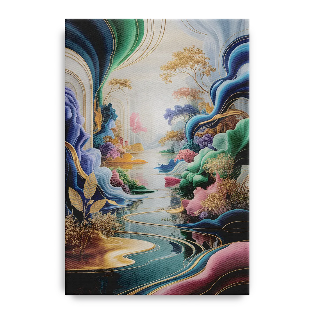 Ethereal Elegance Colorful Abstract Front - Canvas Wall Art