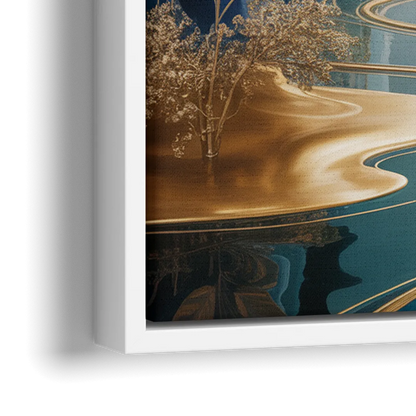 Ethereal Elegance Colorful Abstract - Close-Up White Frame Canvas