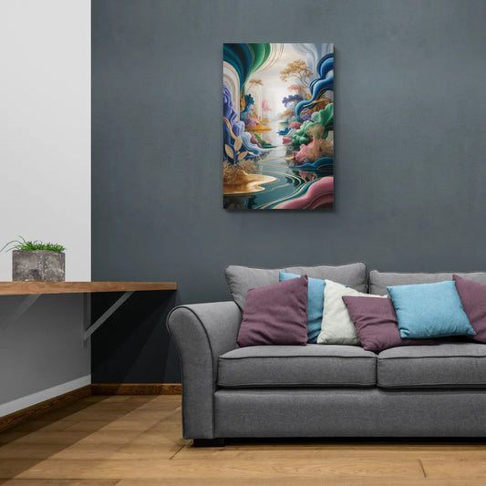 Ethereal Elegance Colorful Abstract - Canvas Wall Art Living Room