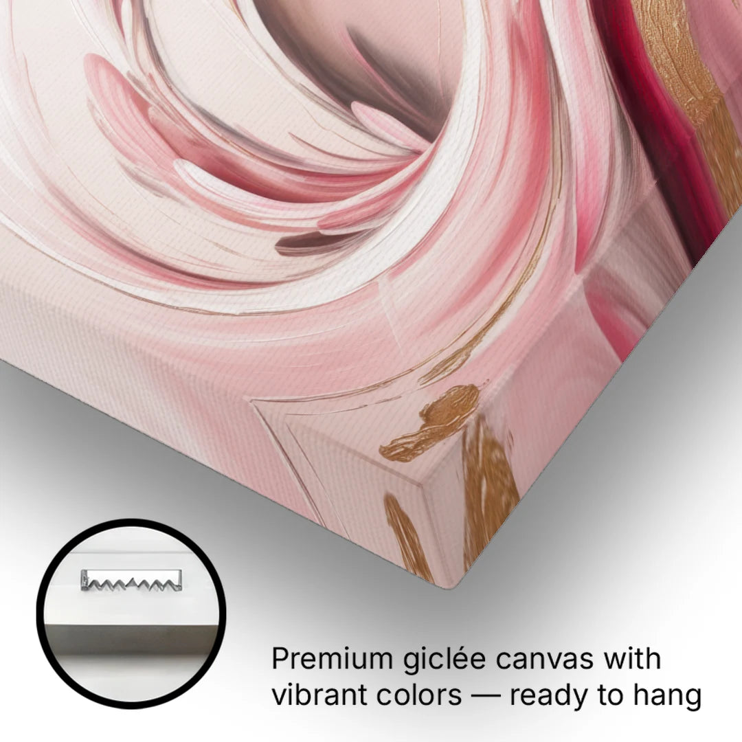 Ethereal Elegance Pink Abstract - Canvas Wall Art - Gallery Wrap Corner
