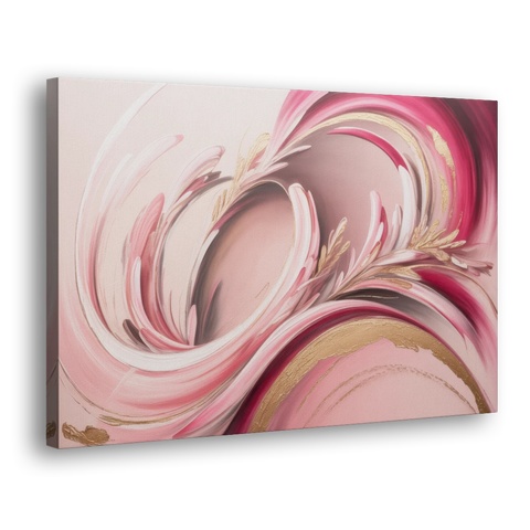 Ethereal Elegance Pink Abstract - Canvas Wall Art - Side
