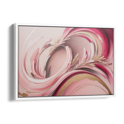 Ethereal Elegance Pink Abstract Side - White Canvas Wall Art