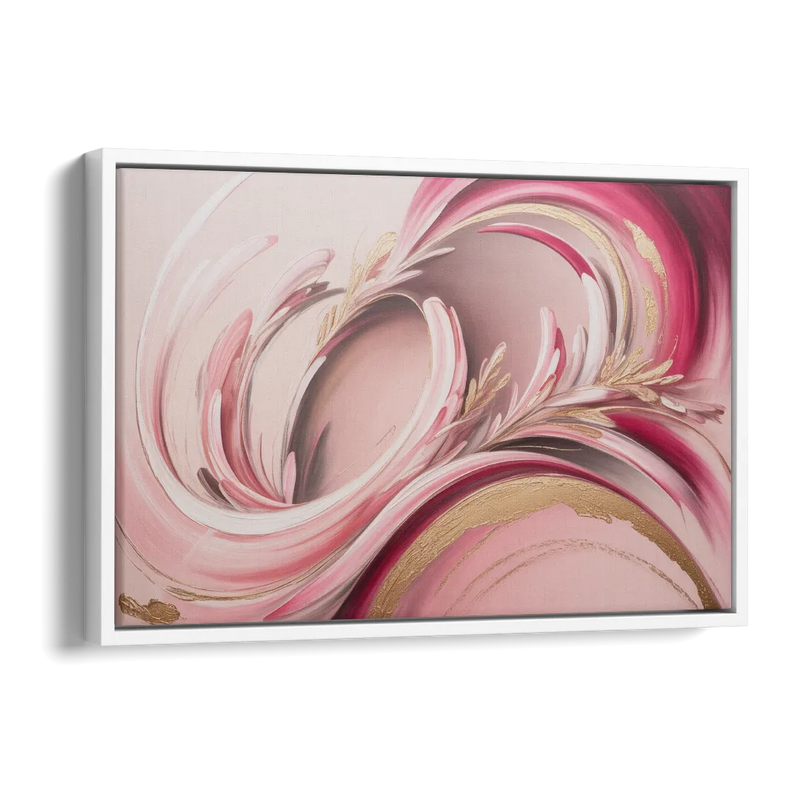 Ethereal Elegance Pink Abstract Side - White Canvas Wall Art