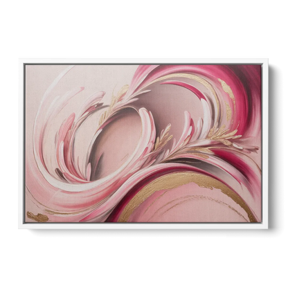 Ethereal Elegance Pink Abstract - White Frame Canvas