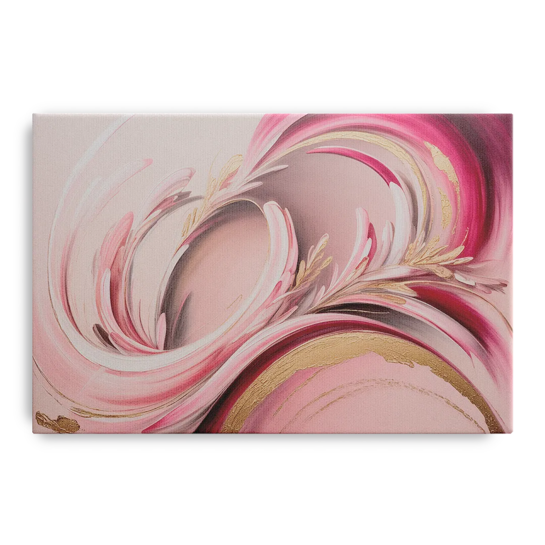 Ethereal Elegance Pink Abstract Front - Canvas Wall Art