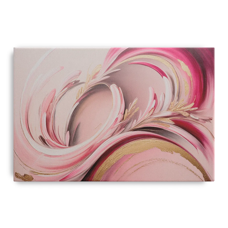 Ethereal Elegance Pink Abstract Front - Canvas Wall Art