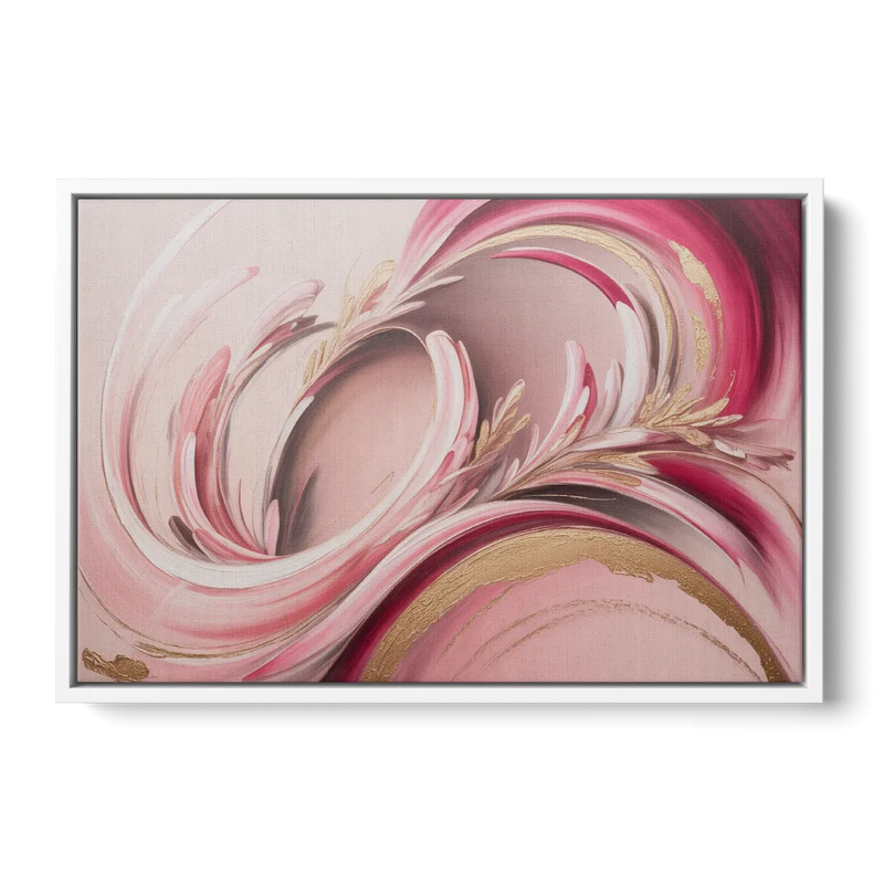 Ethereal Elegance Pink Abstract Front - White Canvas Wall Art