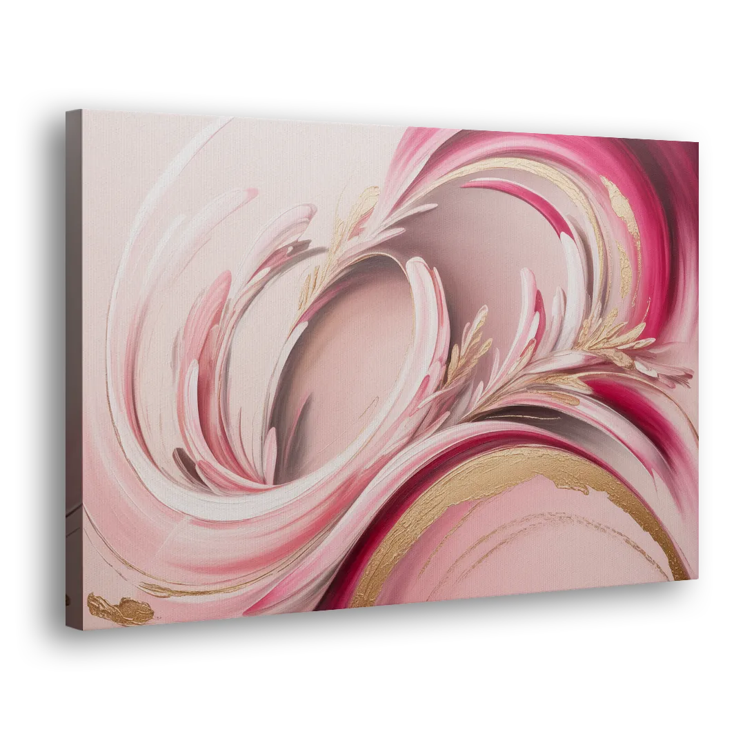 Ethereal Elegance Pink Abstract Side - Canvas Wall Art