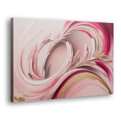 Ethereal Elegance Pink Abstract Side - Canvas Wall Art