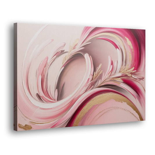 Ethereal Elegance Pink Abstract Side - Canvas Wall Art