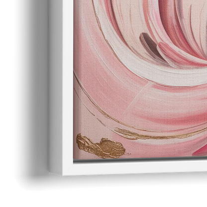 Ethereal Elegance Pink Abstract - Close-Up White Frame Canvas