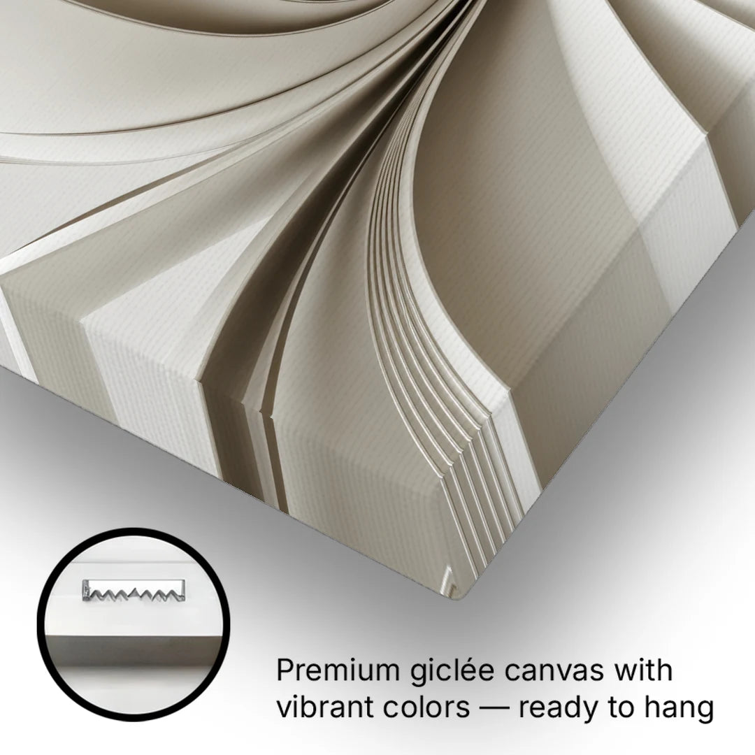 Ethereal Elegance White Abstract - Canvas Wall Art - Gallery Wrap Corner