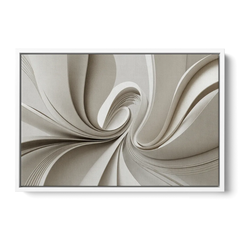 Ethereal Elegance White Abstract Front - White Canvas Wall Art