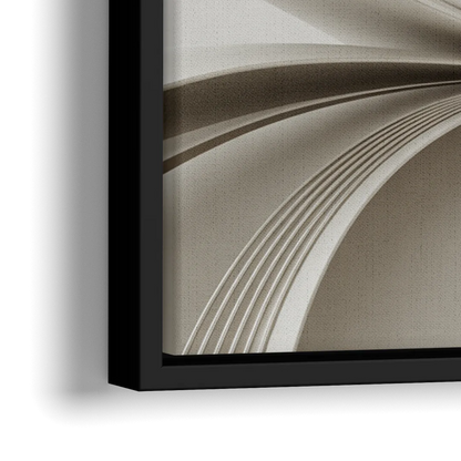 Ethereal Elegance White Abstract - Close-Up Black Frame Canvas