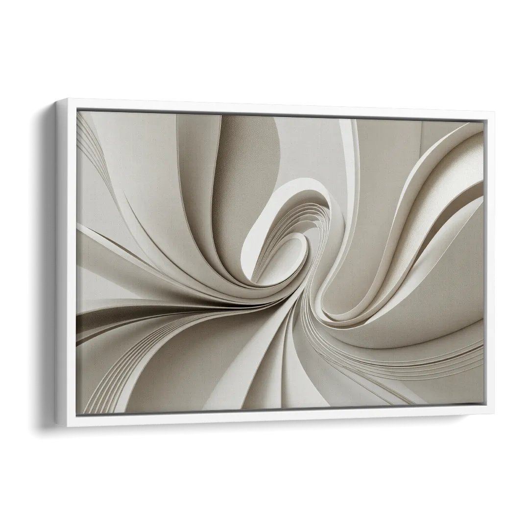 Ethereal Elegance White Abstract Side - White Canvas Wall Art