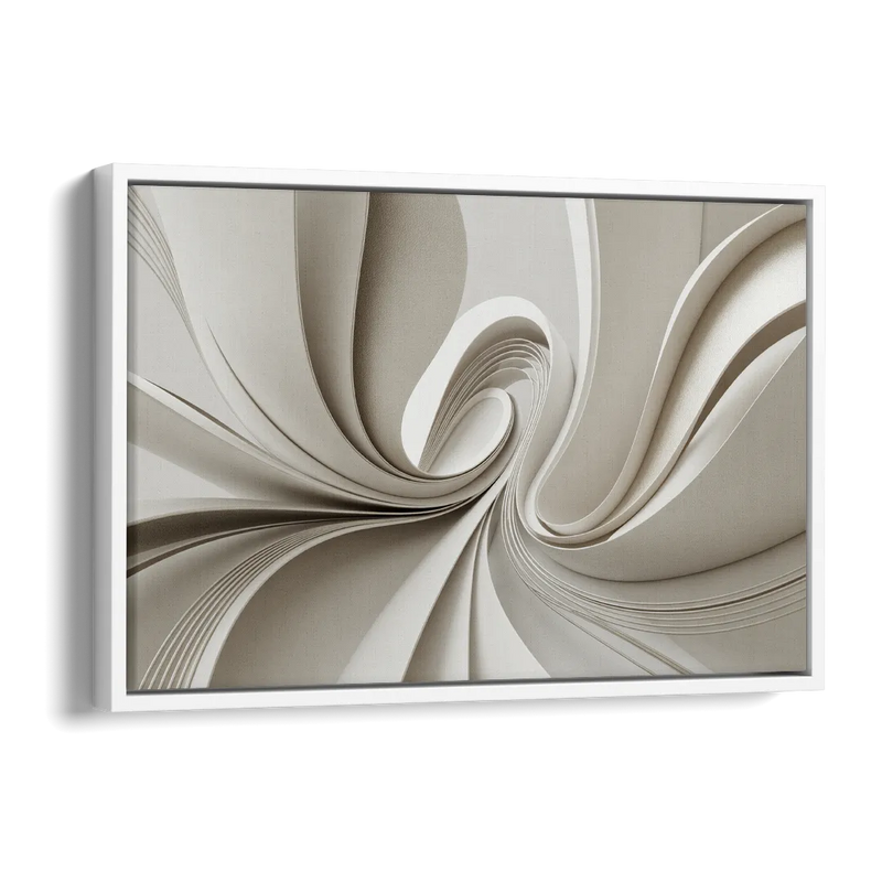 Ethereal Elegance White Abstract Side - White Canvas Wall Art