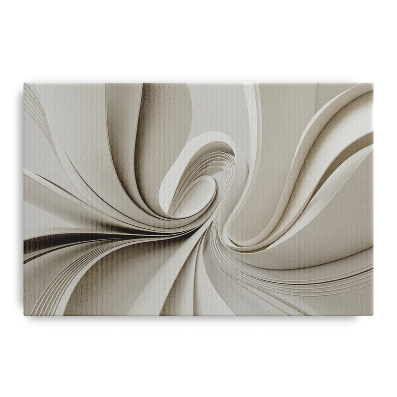 Ethereal Elegance White Abstract Front - Canvas Wall Art