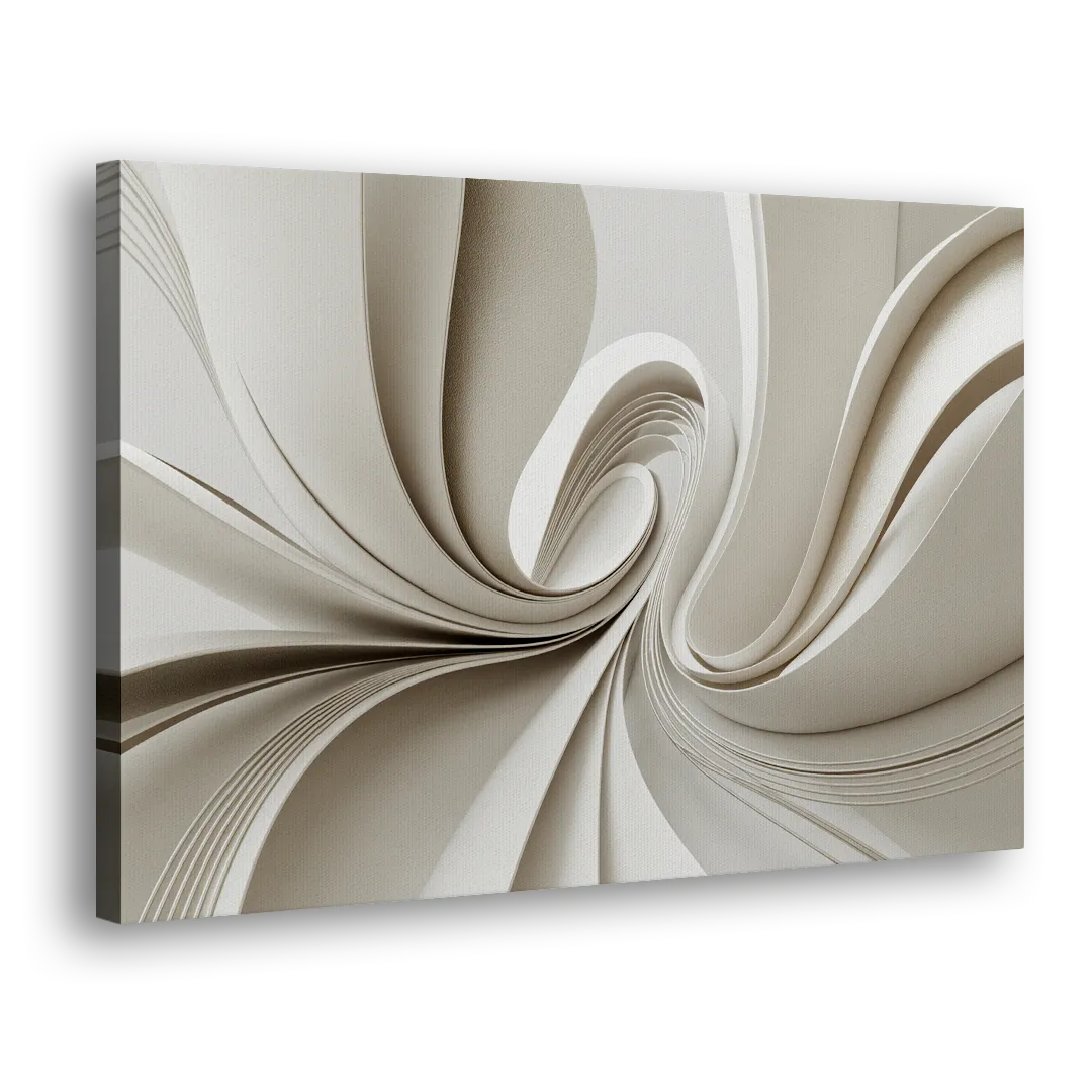 Ethereal Elegance White Abstract Side - Canvas Wall Art