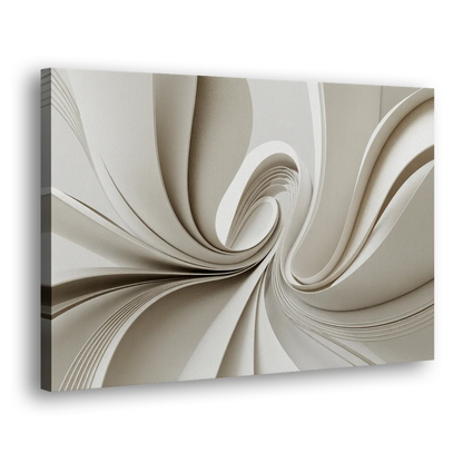 Ethereal Elegance White Abstract Side - Canvas Wall Art