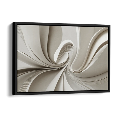 Ethereal Elegance White Abstract Side - Black Canvas Wall Art