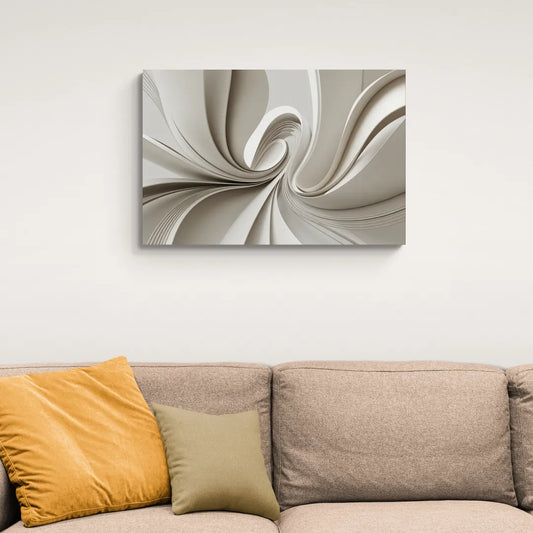 Ethereal Elegance White Abstract - Canvas Wall Art Living Room