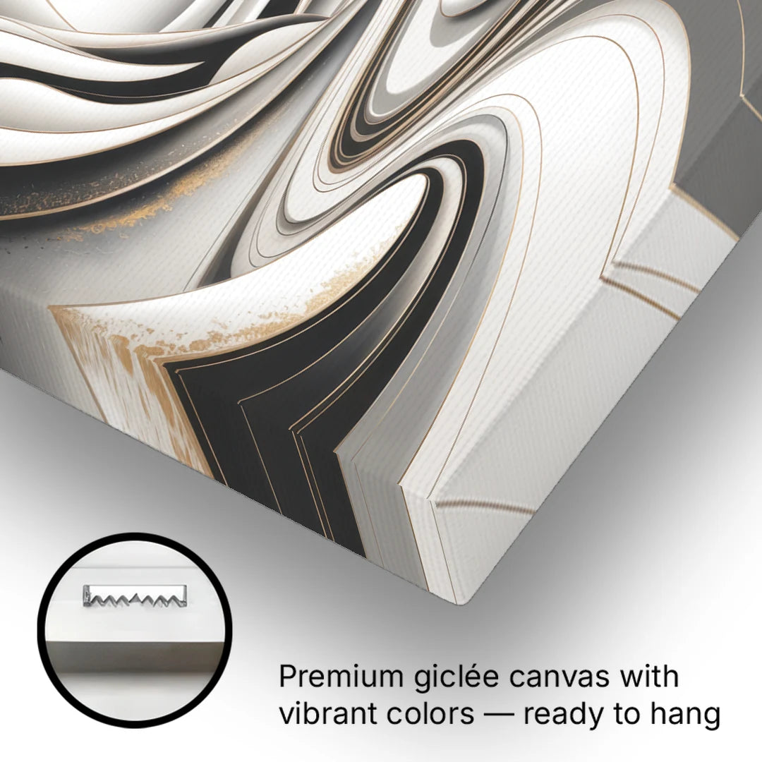 Ethereal Fluidity White Abstract - Canvas Wall Art - Gallery Wrap Corner
