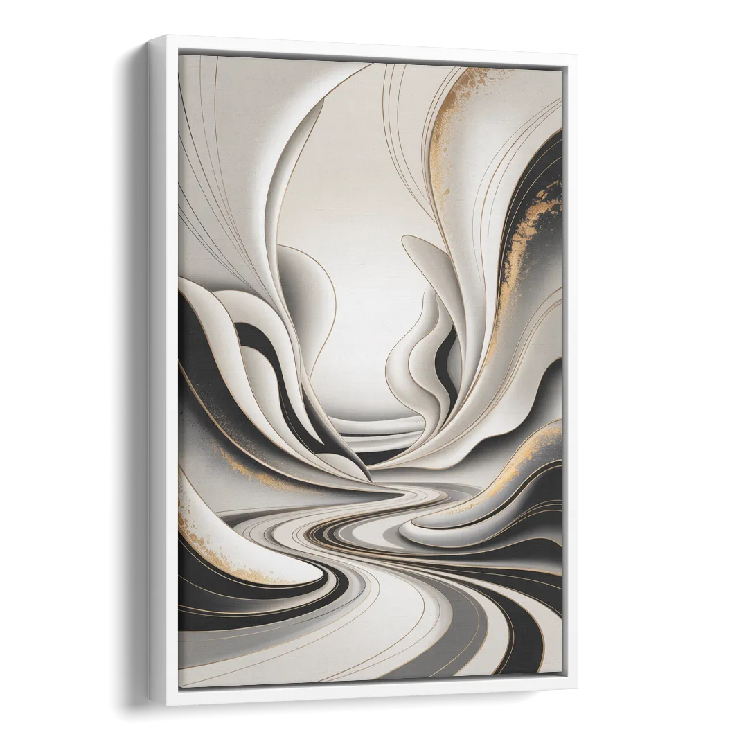 Ethereal Fluidity White Abstract Side - White Canvas Wall Art