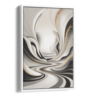Ethereal Fluidity White Abstract Side - White Canvas Wall Art