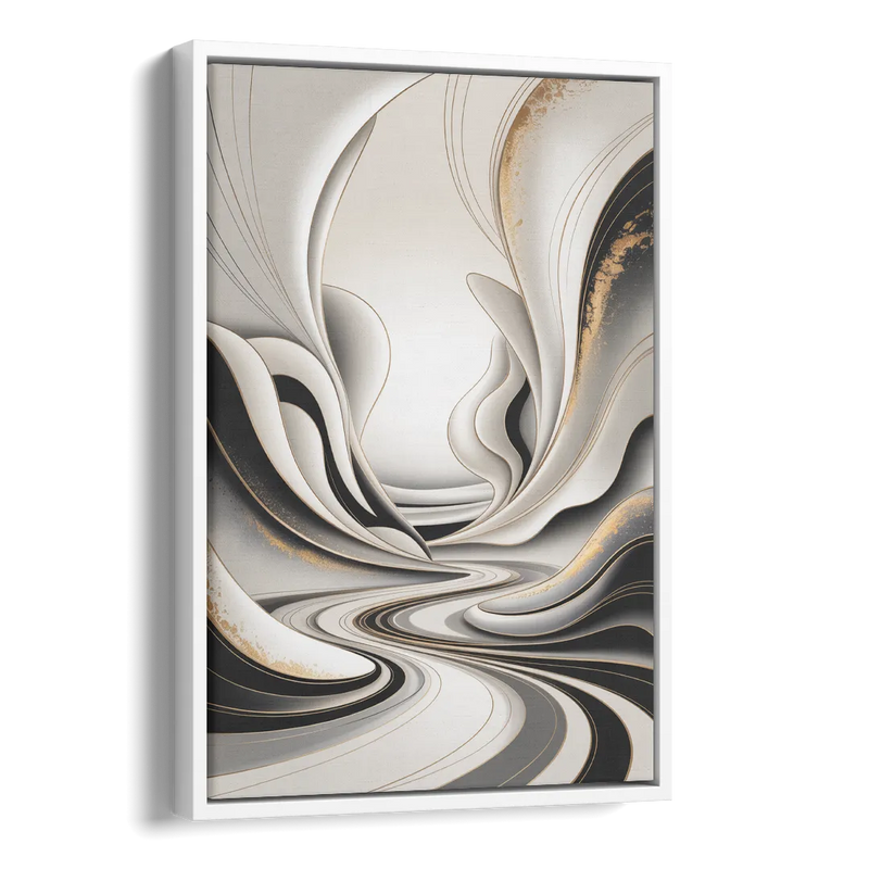 Ethereal Fluidity White Abstract Side - White Canvas Wall Art