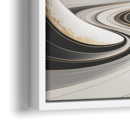Ethereal Fluidity White Abstract - Close-Up White Frame Canvas