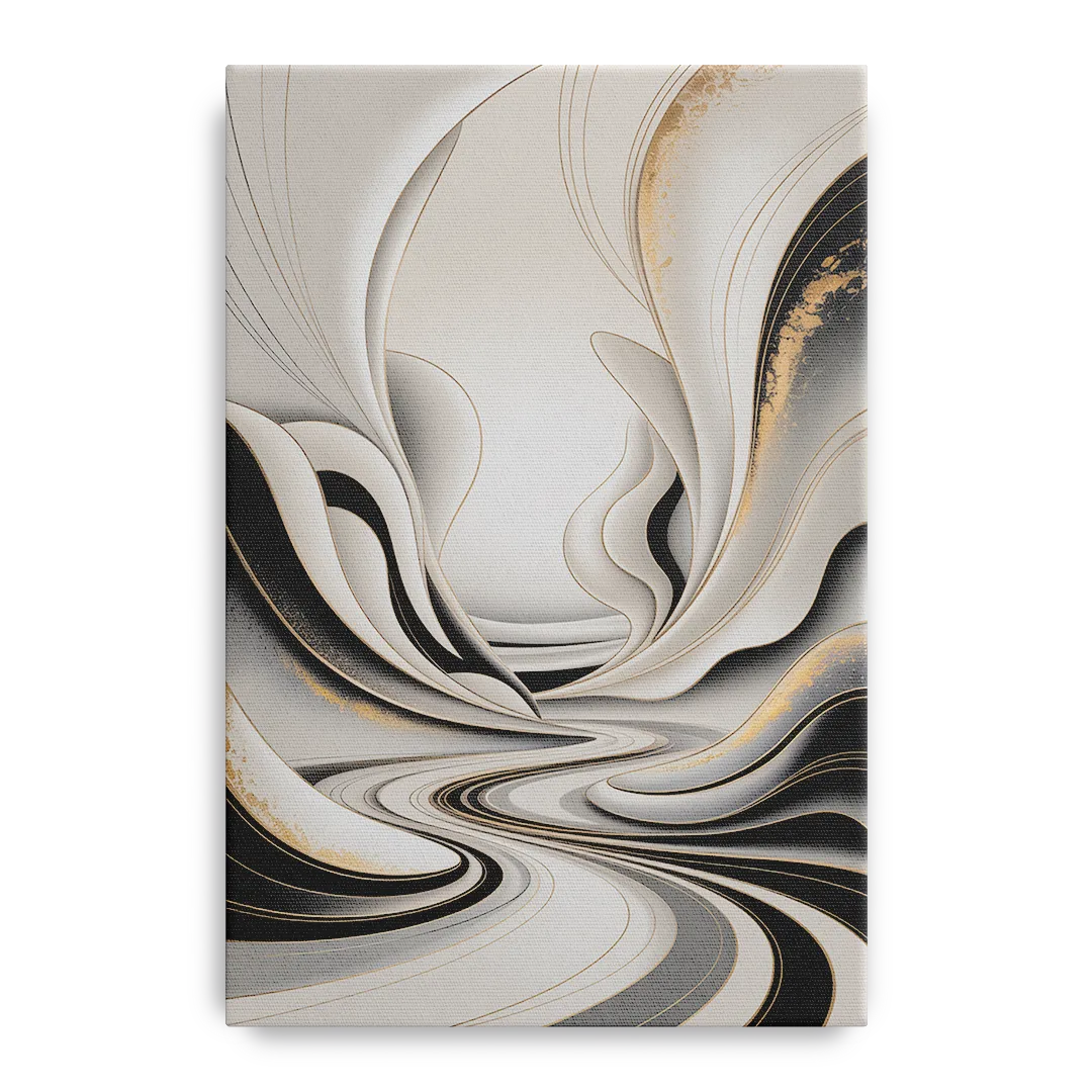 Ethereal Fluidity White Abstract Front - Canvas Wall Art