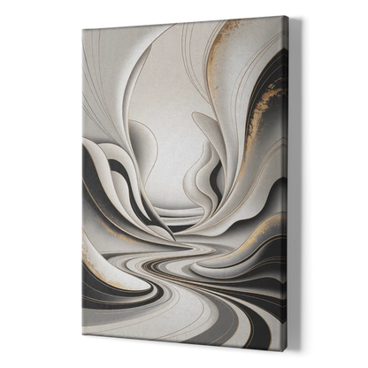 Ethereal Fluidity White Abstract - Canvas Print Art Sides