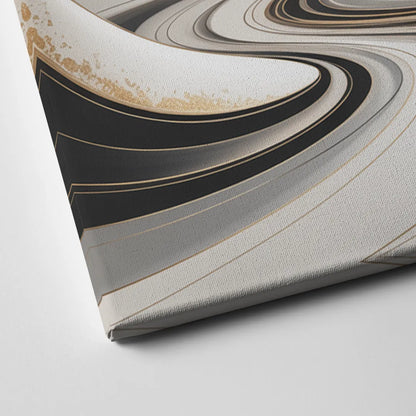Ethereal Fluidity White Abstract Canvas Close Up