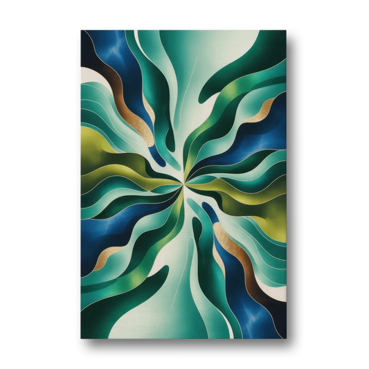 Ethereal Harmony Blue and Green Abstract - Canvas Wall Art - Front