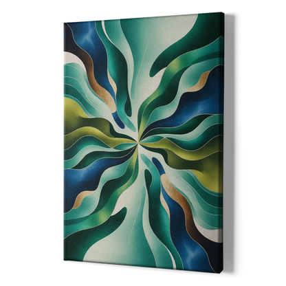Ethereal Harmony Blue and Green Abstract - Canvas Print Art Sides