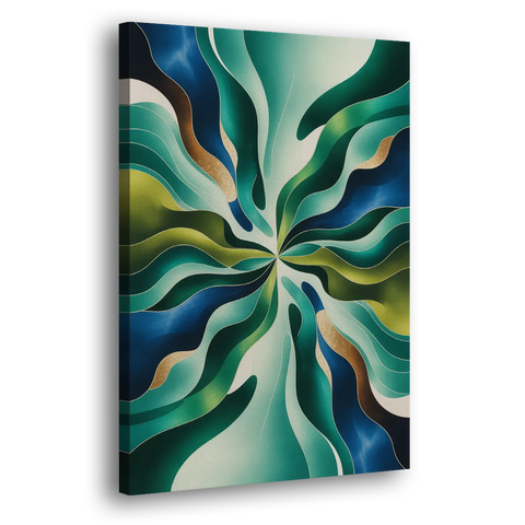 Ethereal Harmony Blue and Green Abstract - Canvas Wall Art