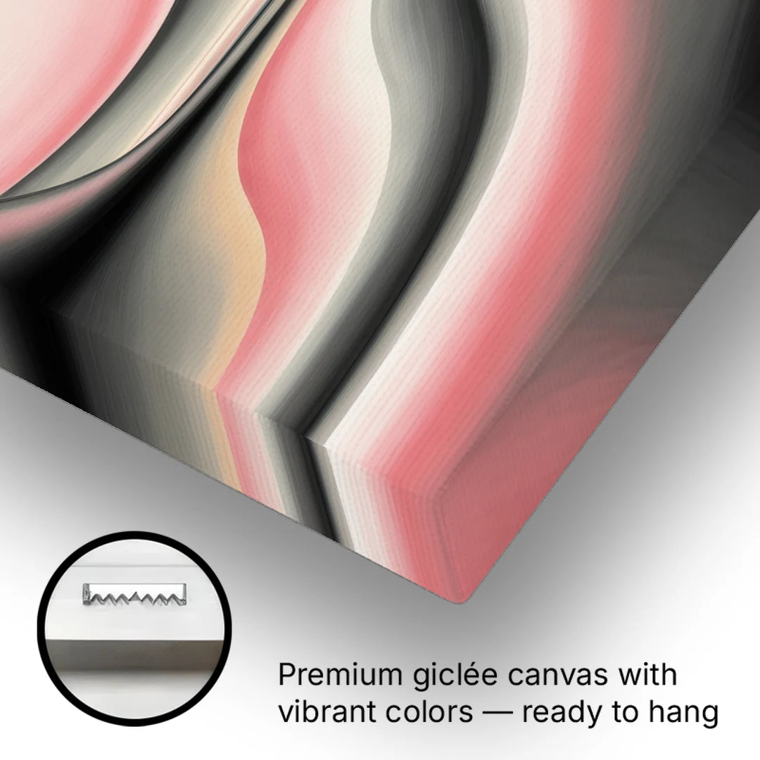 Ethereal Horizon Pink and Grey Abstract - Canvas Wall Art - Gallery Wrap Corner