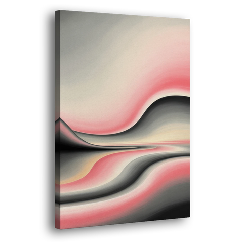 Ethereal Horizon Pink and Grey Abstract - Canvas Wall Art - Side