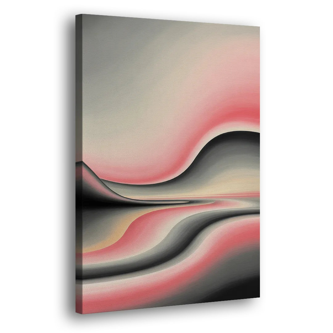 Ethereal Horizon Pink and Grey Abstract Side - Canvas Wall Art