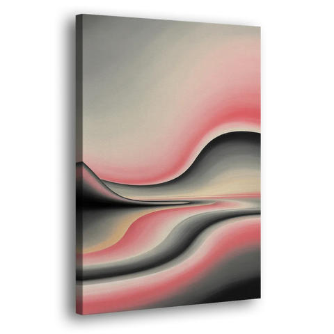 Ethereal Horizon Pink and Grey Abstract - Canvas Wall Art