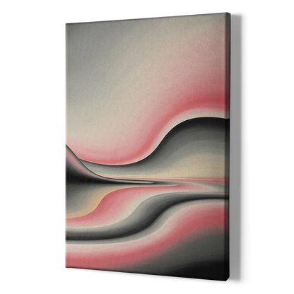 Ethereal Horizon Pink and Grey Abstract - Canvas Print Art Sides