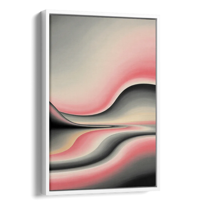 Ethereal Horizon Pink and Grey Abstract Side - White Canvas Wall Art