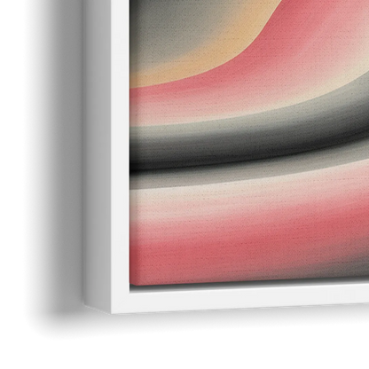Ethereal Horizon Pink and Grey Abstract - Close-Up White Frame Canvas