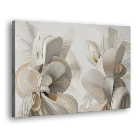 Ethereal Interplay White Abstract - Canvas Wall Art - Side