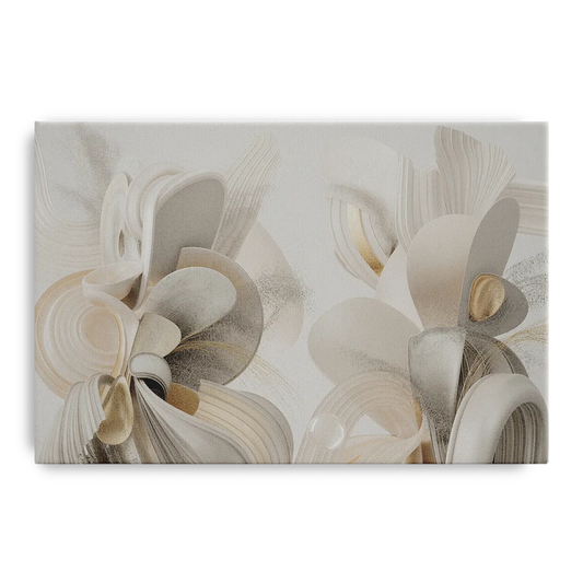 Ethereal Interplay White Abstract - Canvas Wall Art