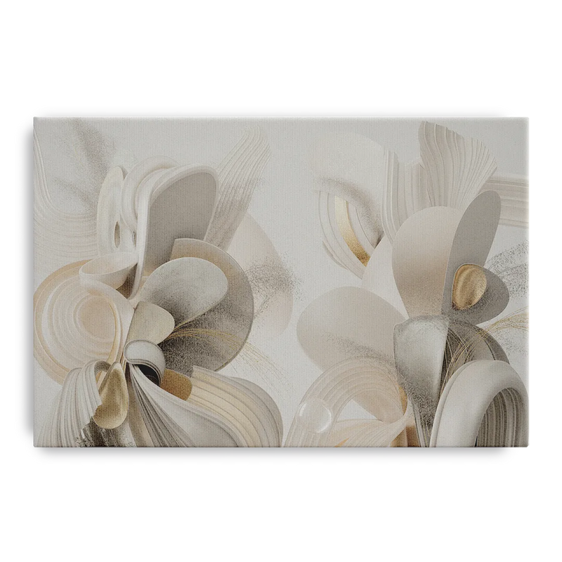 Ethereal Interplay White Abstract Front - Canvas Wall Art